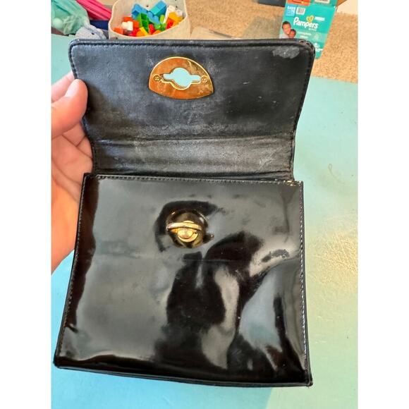 Vintage 1950's Bloomindales purse/bag, Black Patent Leather - Picture 3 of 9